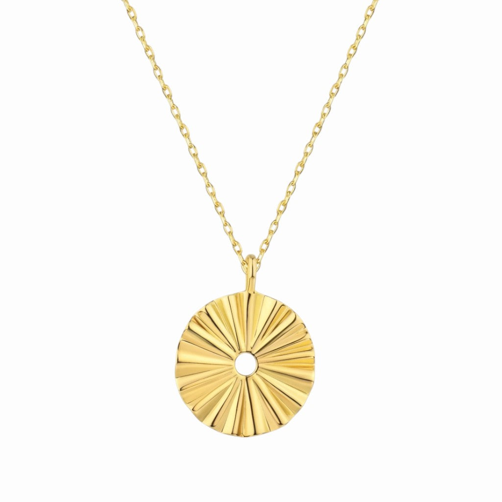 Collier soleil doré rond