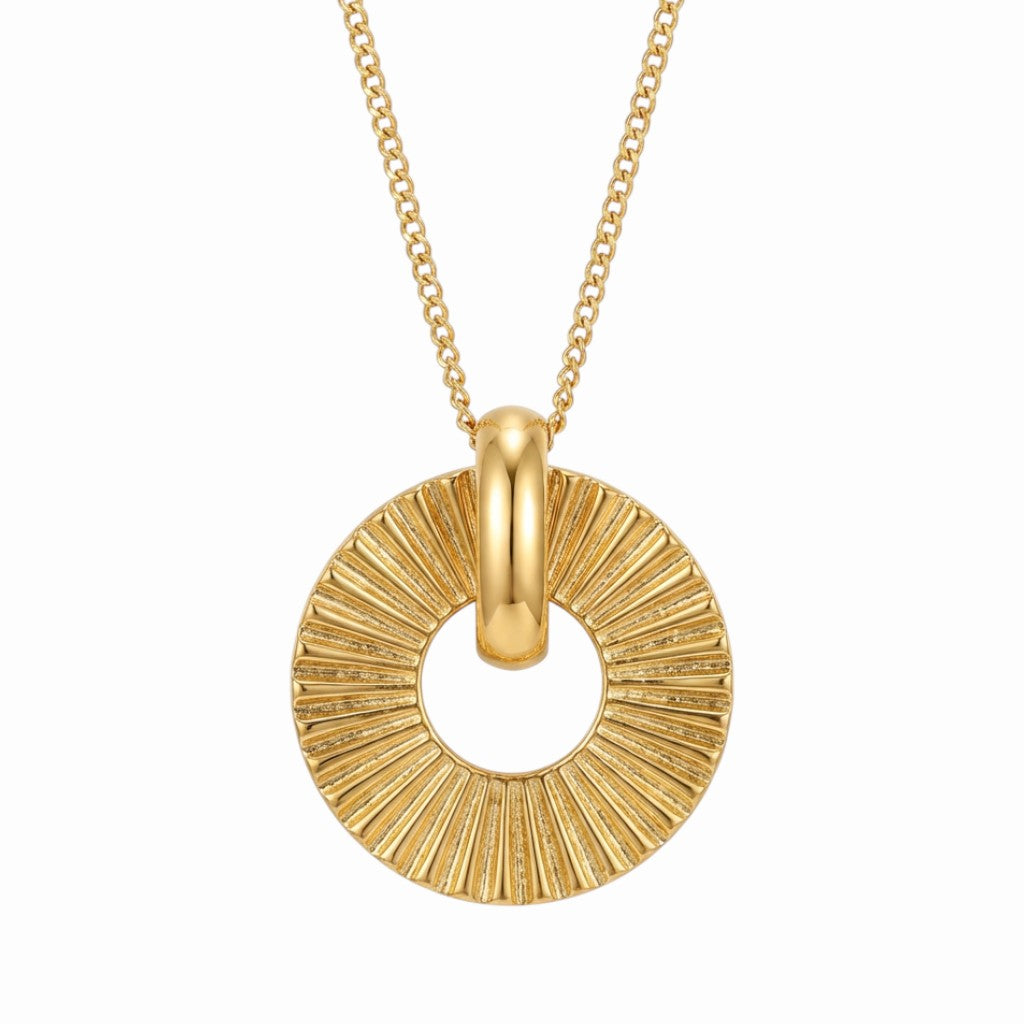 Collier soleil minimaliste doré
