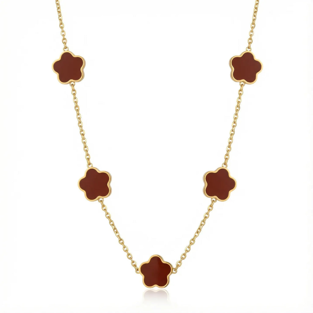 Collier trèfle à 5 feuilles