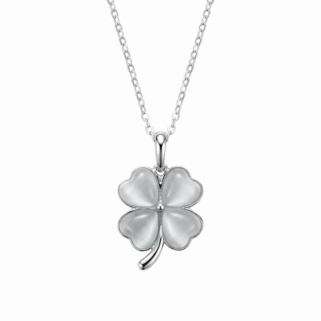Collier trèfle nacre argent