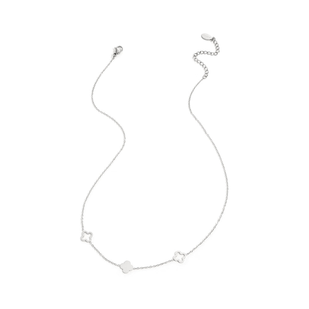 Collier trèfles minimalistes en acier inoxydable