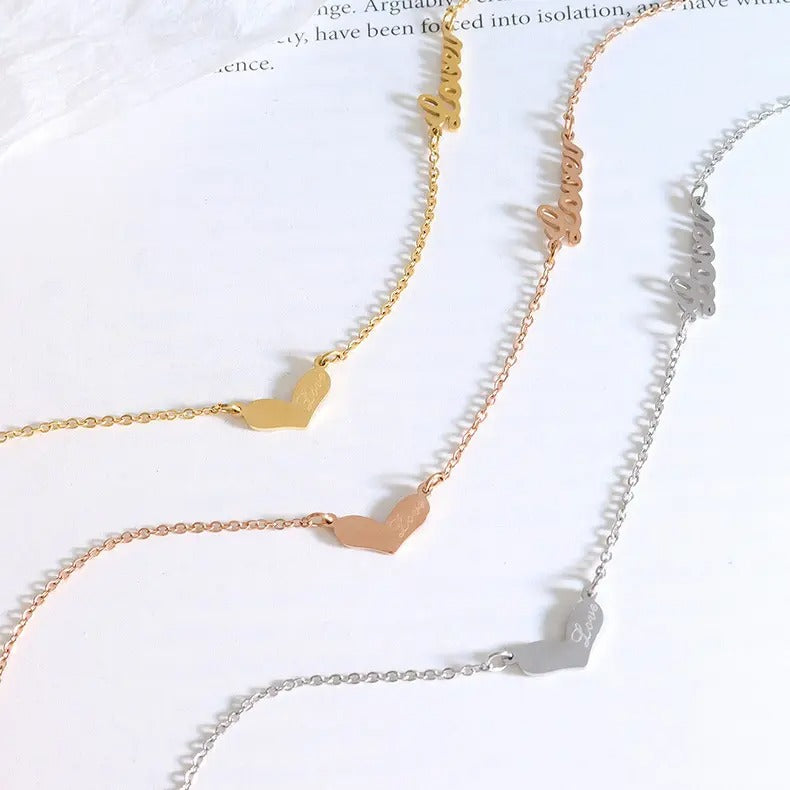Collier cœur gravé
