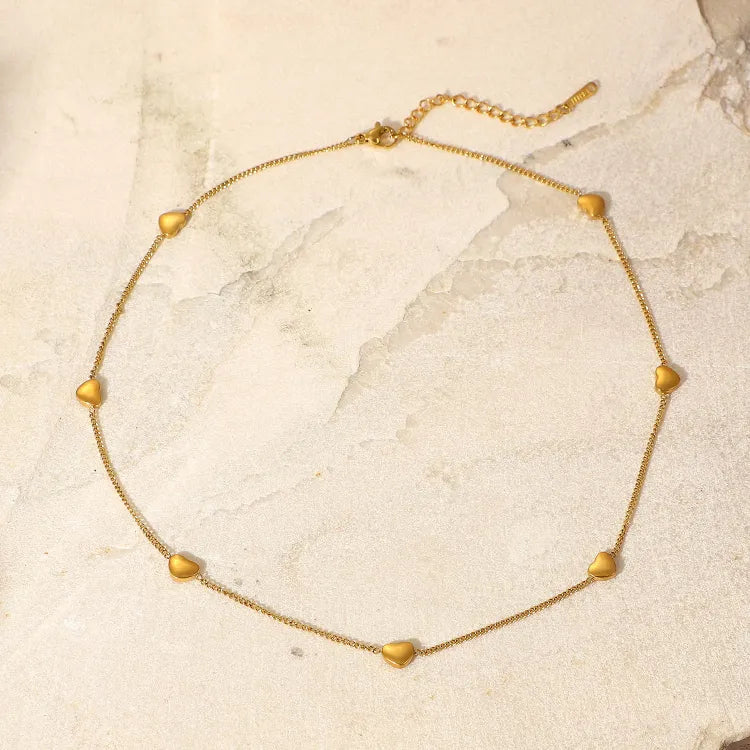 Collier cœurs or chaîne fine