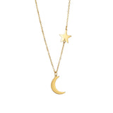 Collier lune et étoile doré