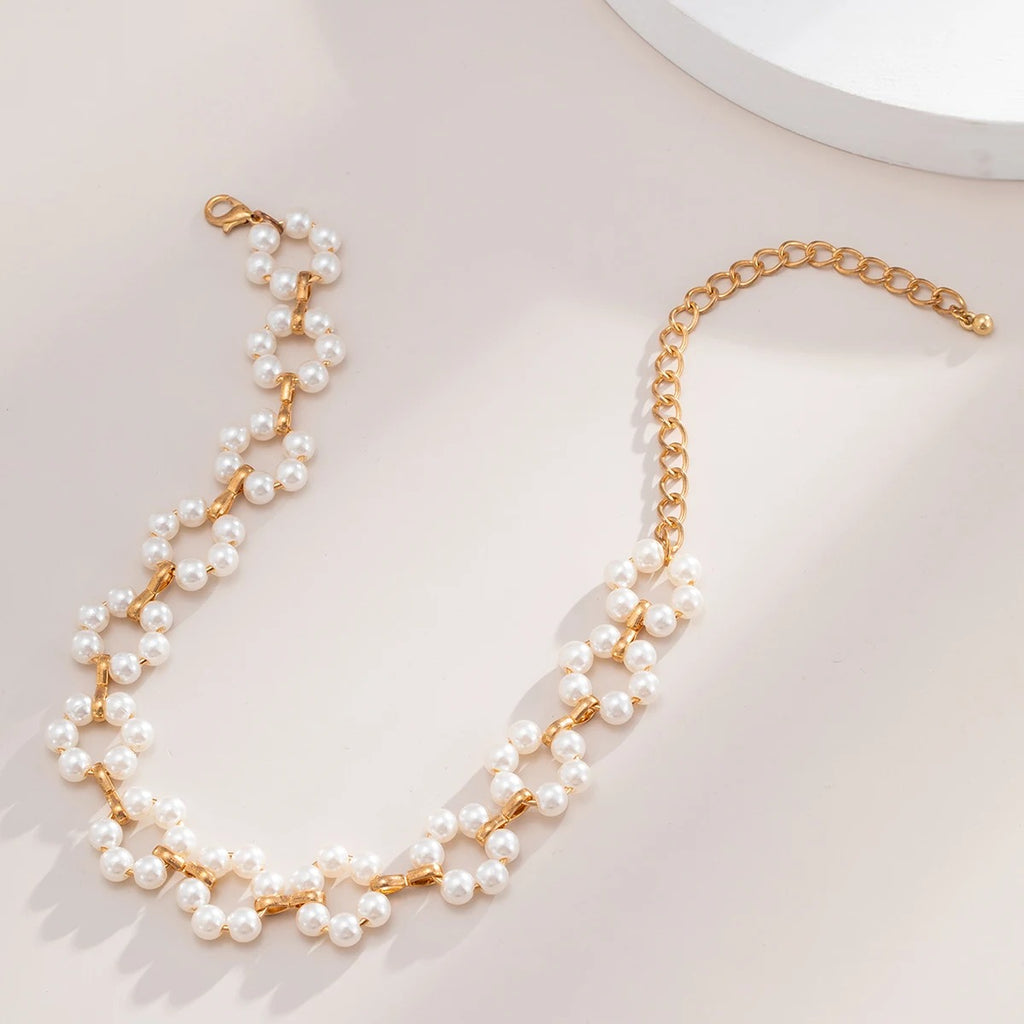 Collier perle fleur