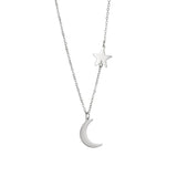 Collier lune et étoile argent