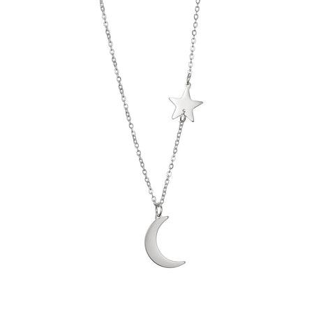 Collier lune et étoile argent