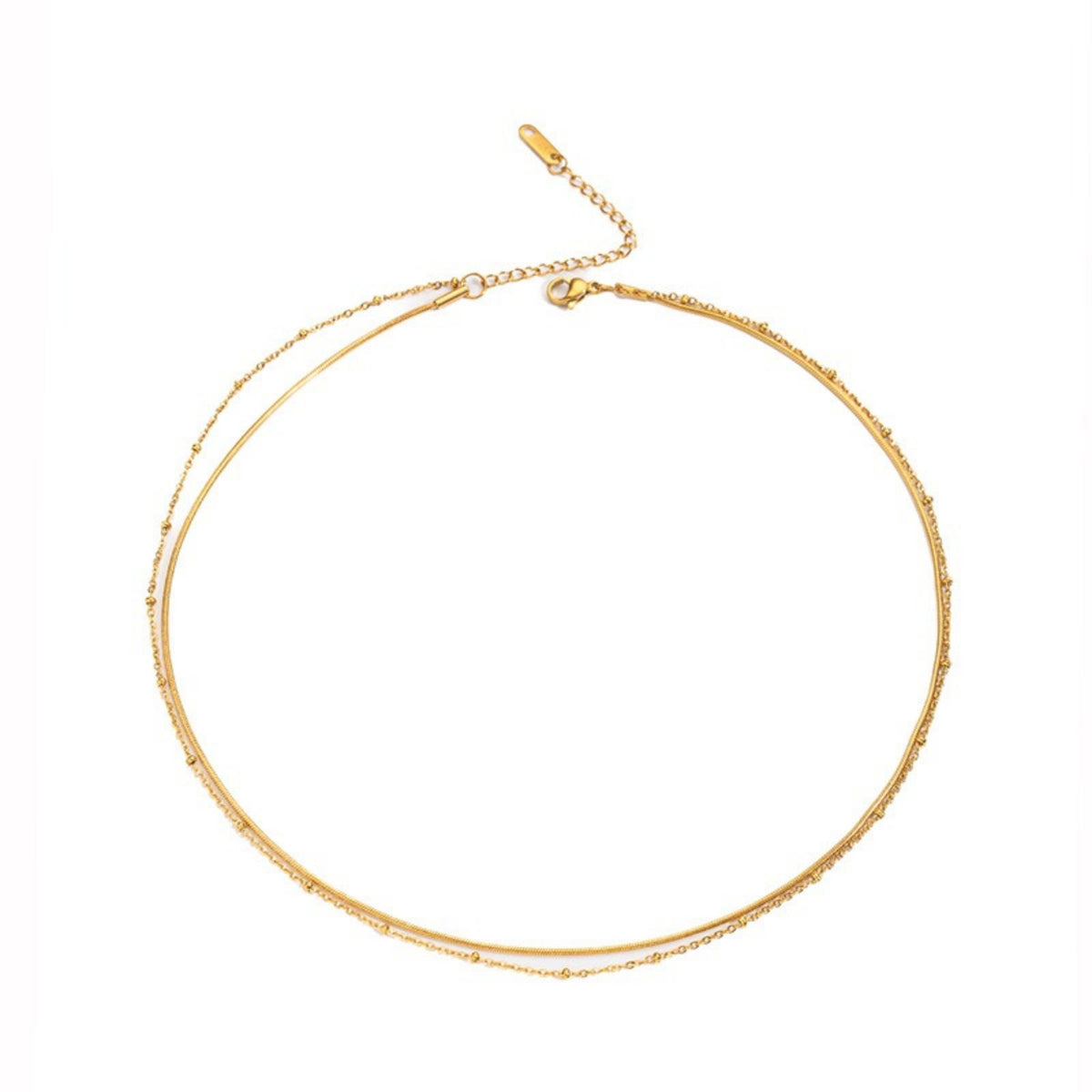 Collier multirang doré chaîne serpent et satellite