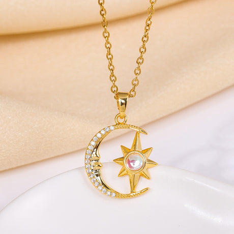 Pendentif croissant lune doré