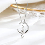 Collier chat et lune