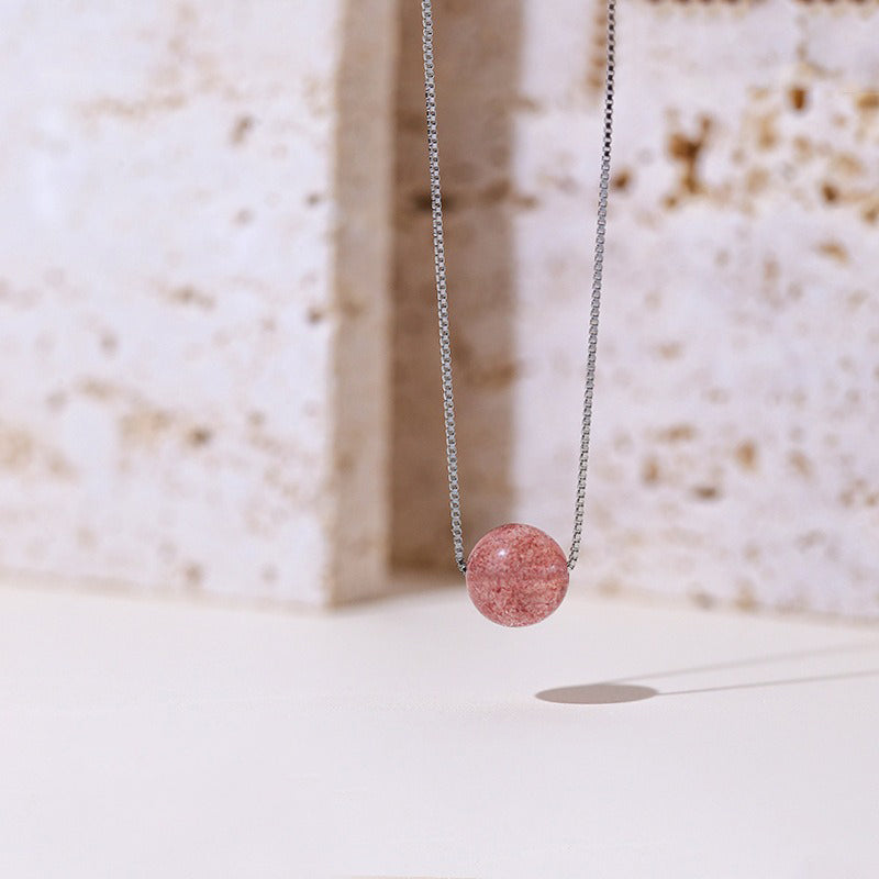 Pendentif quartz rose et argent