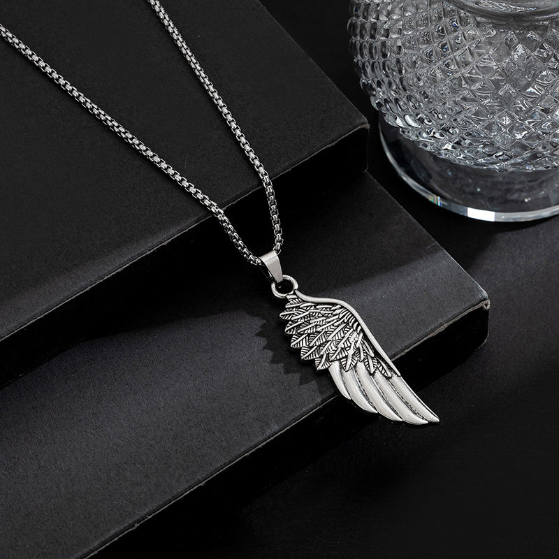 Collier aile d'ange acier