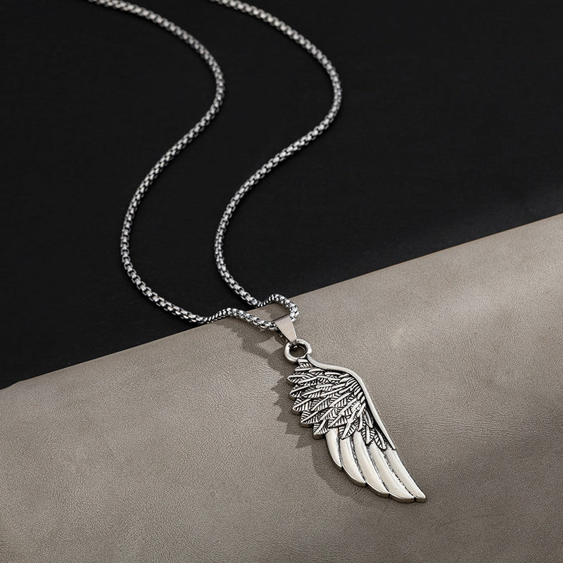 Collier aile d'ange acier