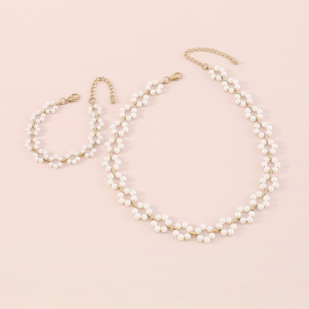 Collier perle fleur