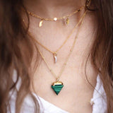 Pendentif triangle vert Malachite