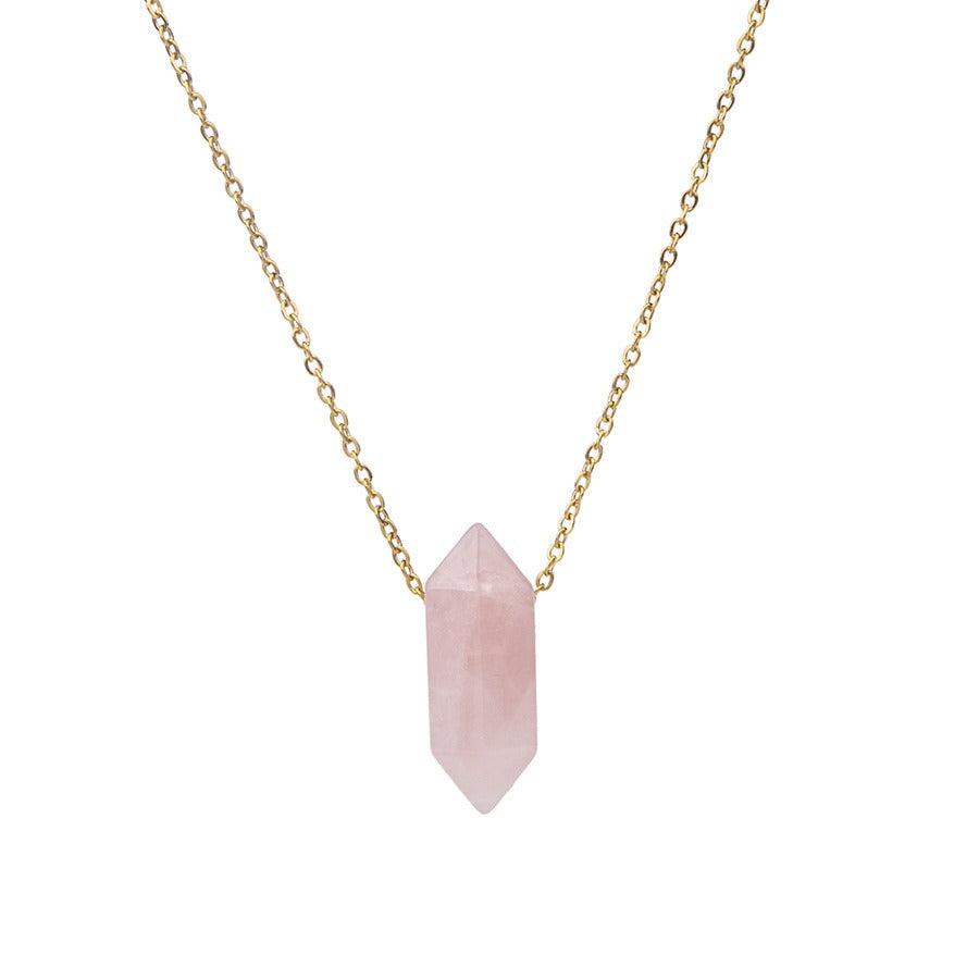 Pendentif quartz rose brut