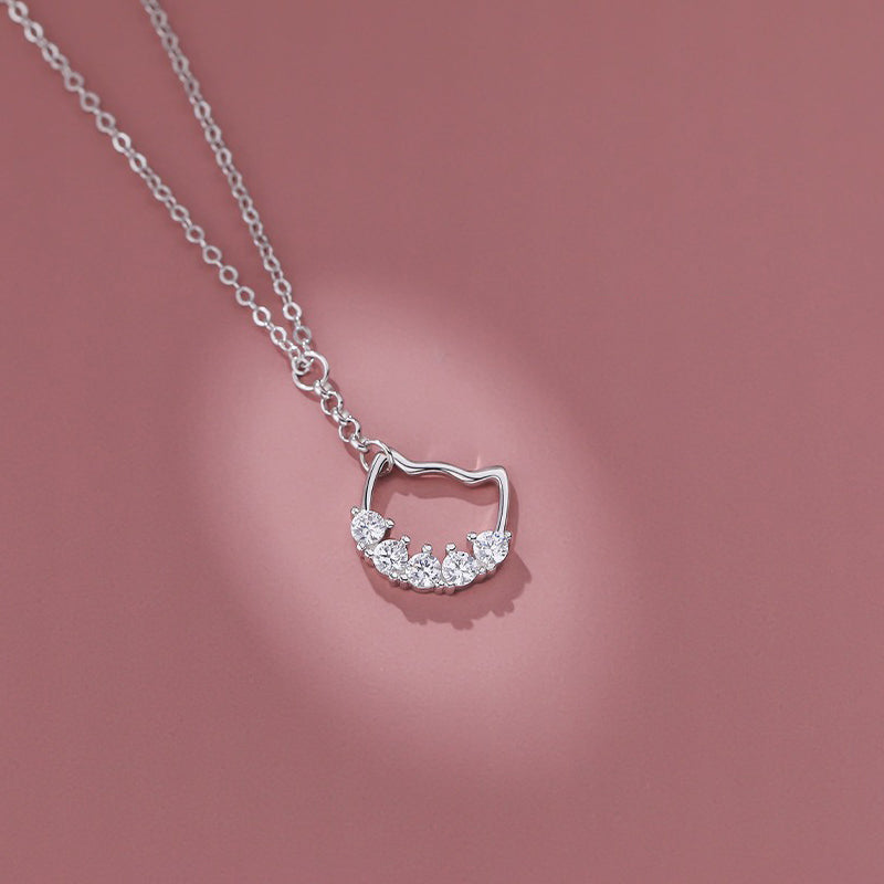 Collier chat argent pour femme