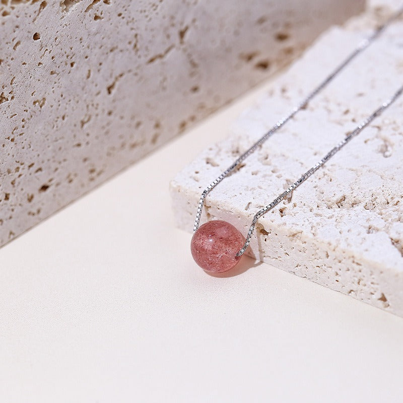 Pendentif quartz rose et argent
