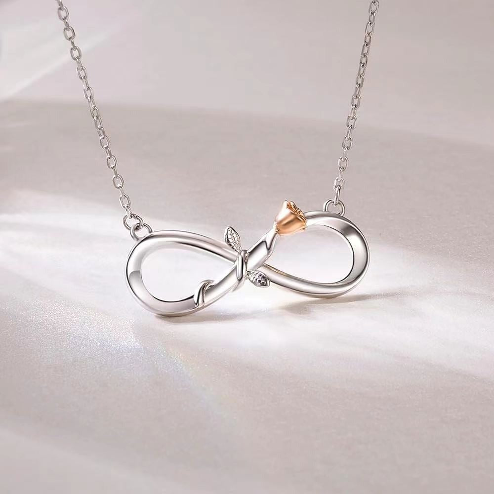 Collier Infini Argent et Rose