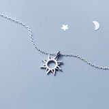 Collier pendentif soleil argent