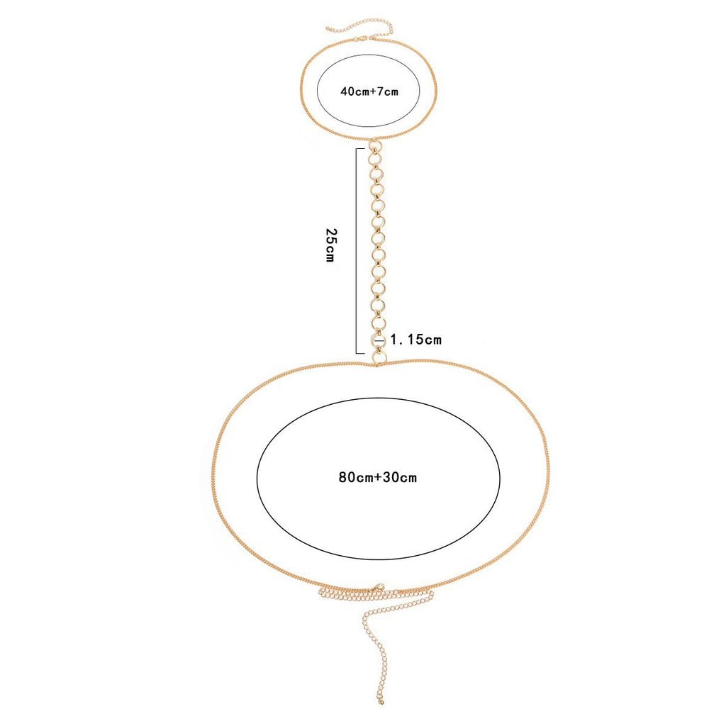 Collier corps chaîne avec anneaux