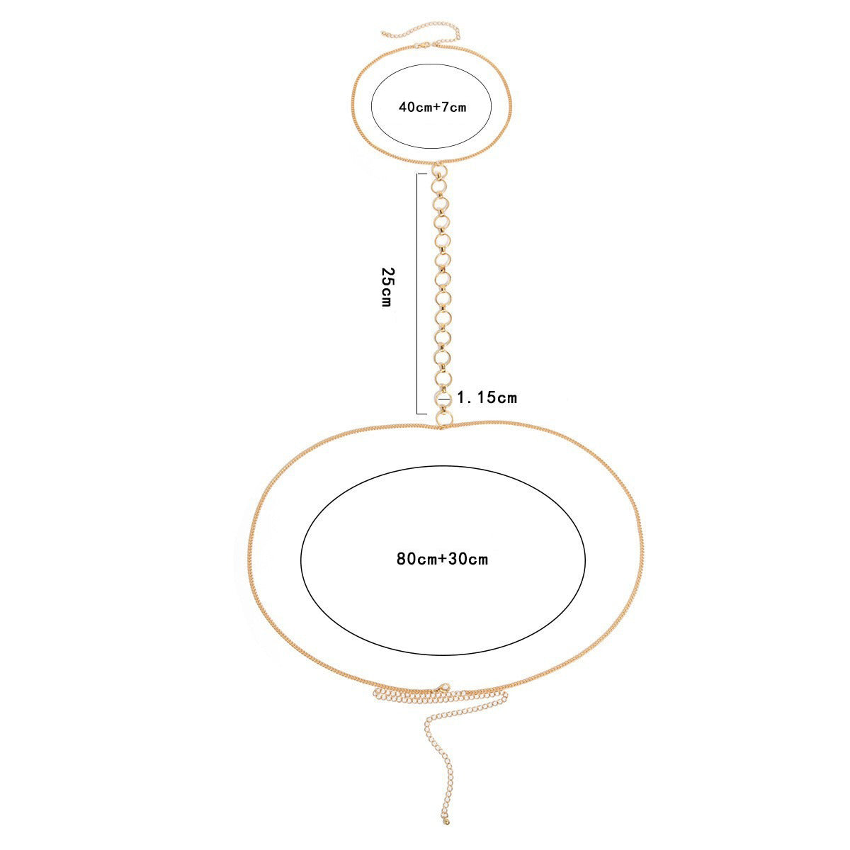 Collier corps chaîne avec anneaux