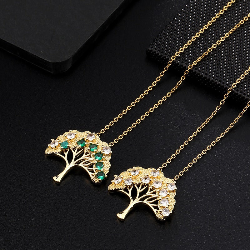 Collier arbre de vie plaqué or original Image