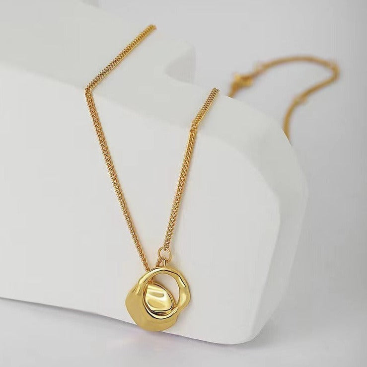 Collier or pendentif rond