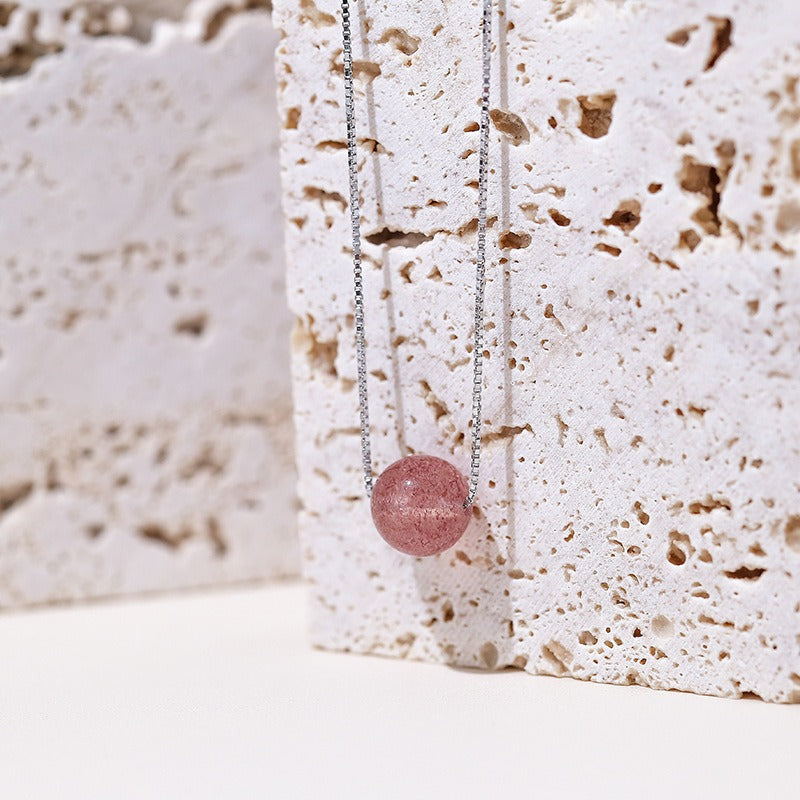 Pendentif quartz rose et argent