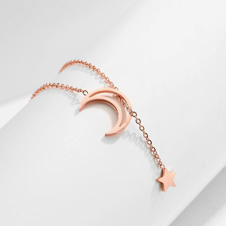 Pendentif étoile et lune Rose Gold