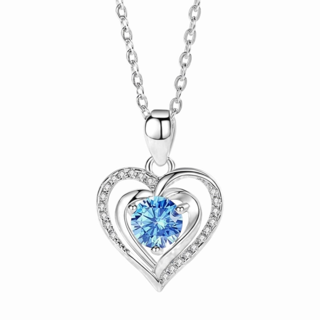 Pendentif aigue marine cœur