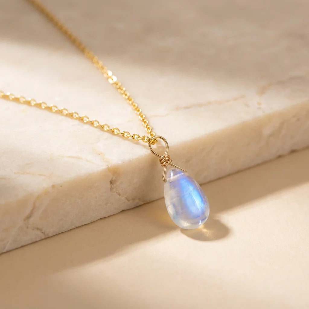 Pendentif Goutte Pierre de Lune