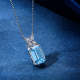 Pendentif Aigue marine bleue