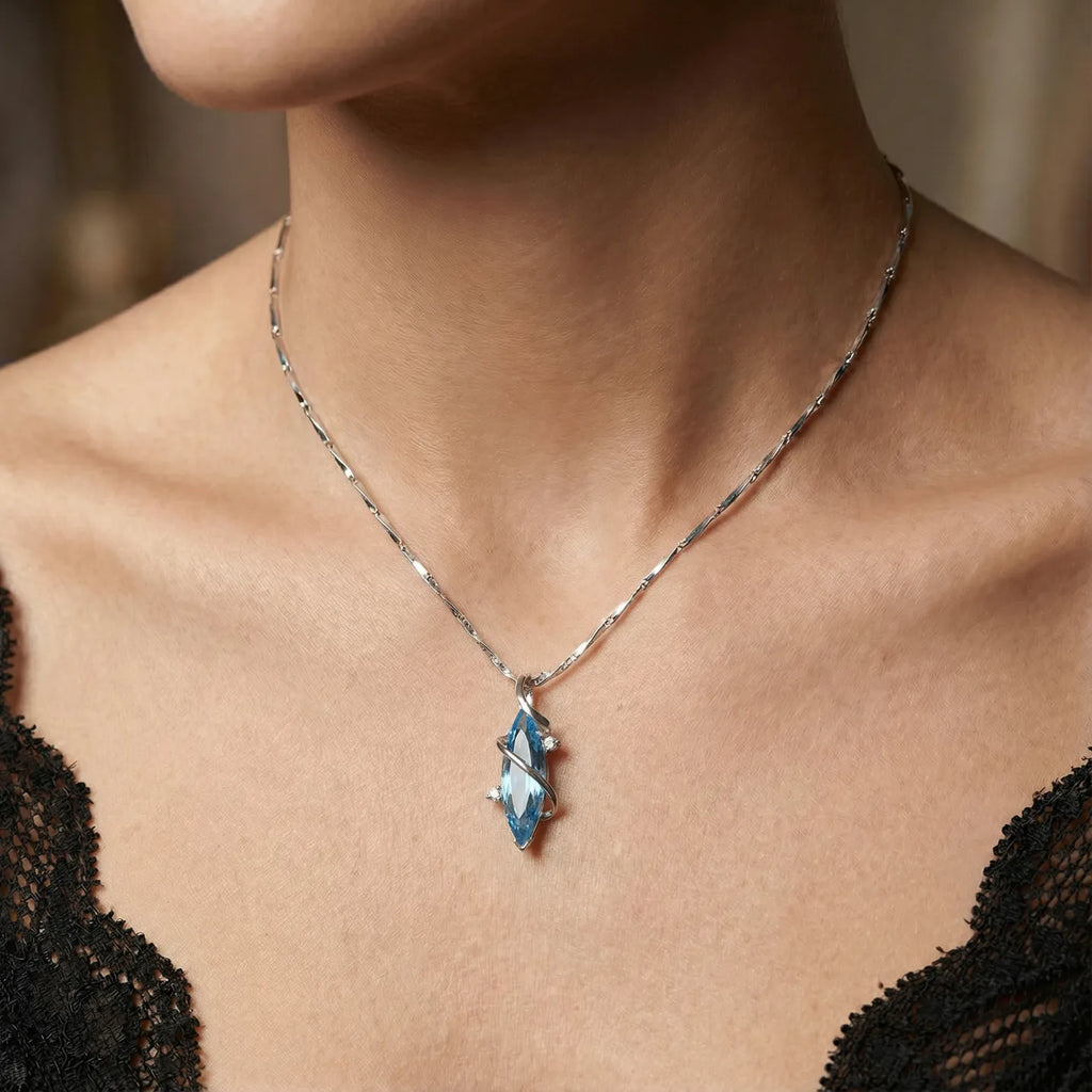 Pendentif aigue marine brute