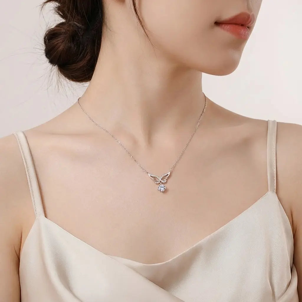 Pendentif aile ange argent