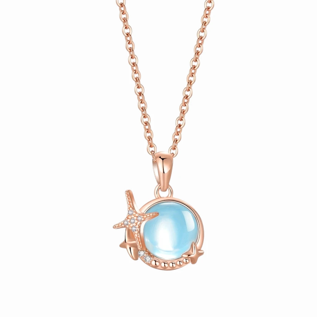 Collier avec pendentif pierre bleu