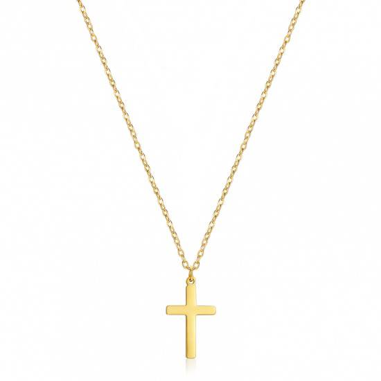 Collier pendentif croix dorée