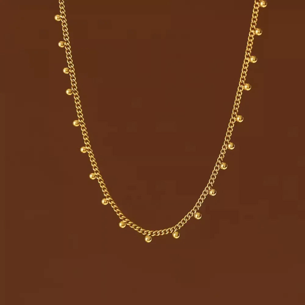 Collier ras de cou billes pampilles