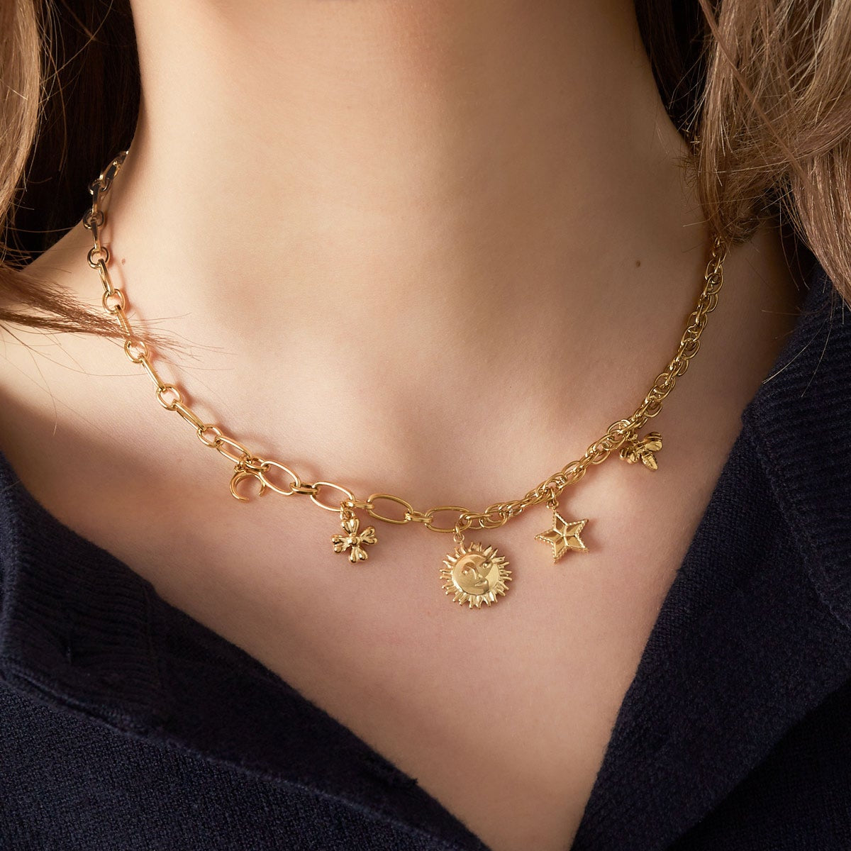 collier breloques célestes
