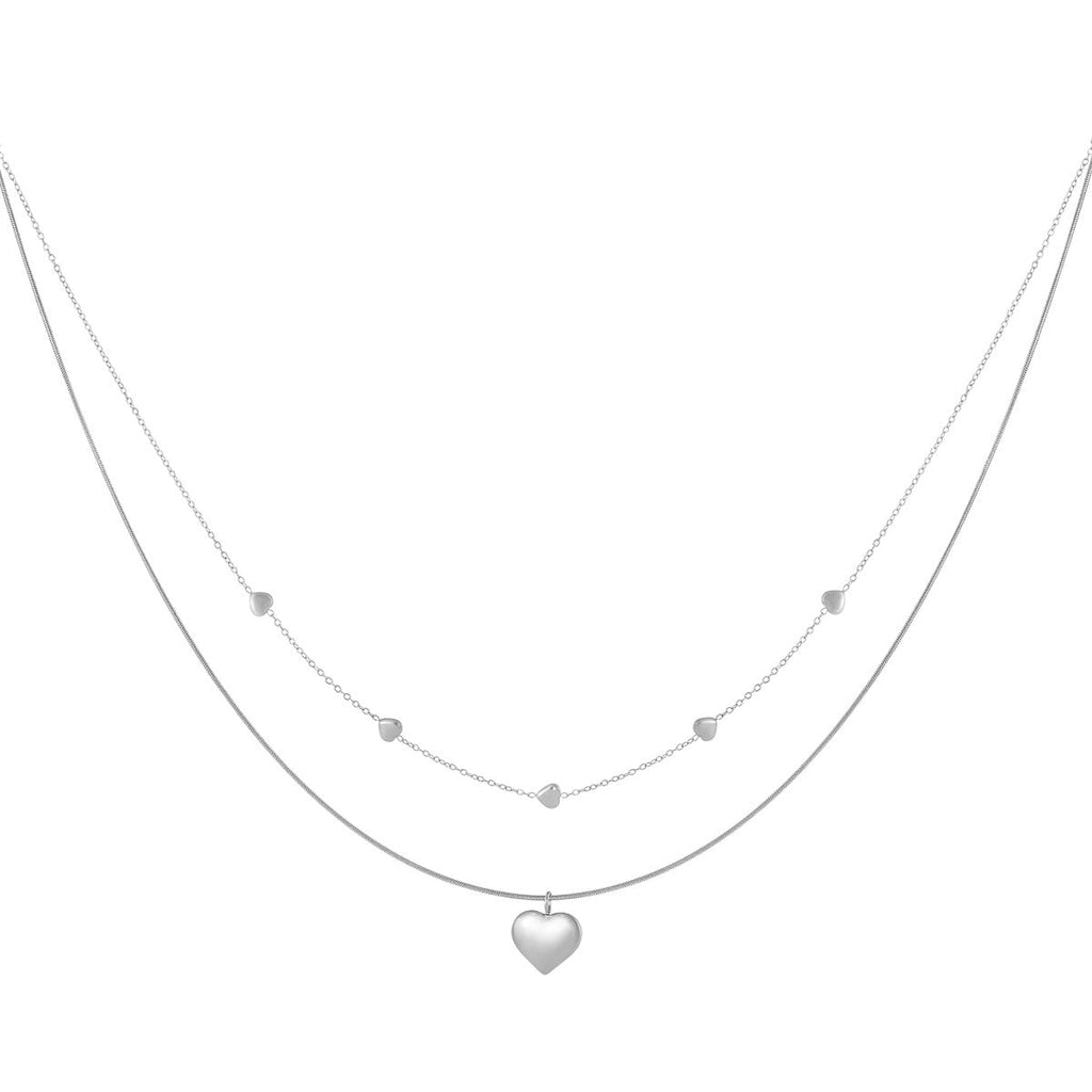 Colliers superposés en forme de cœur, style décontracté, simple et quotidien, bijoux pour femmes