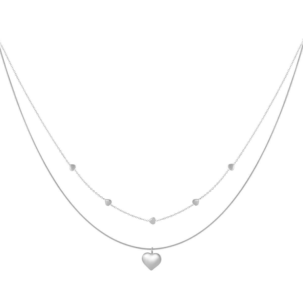 Colliers superposés en forme de cœur, style décontracté, simple et quotidien, bijoux pour femmes
