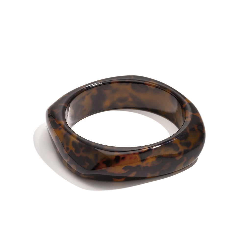 Bracelets en résine à imprimé léopard, collection classique et simple pour femmes