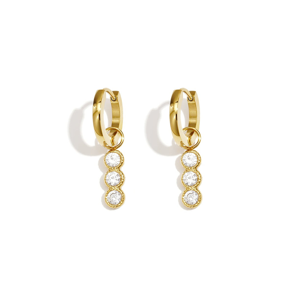 Boucles d'oreilles pendantes en acier inoxydable, style rond, collection Daily Simple, bijoux pour femmes