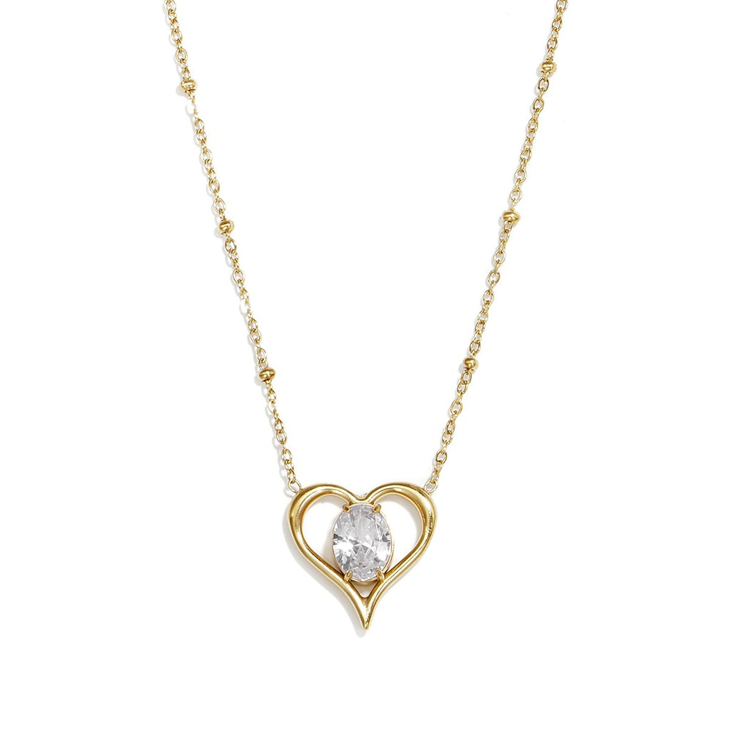 Colliers pendentifs en acier inoxydable en forme de cœur, collection Daily Simple, bijoux pour femmes