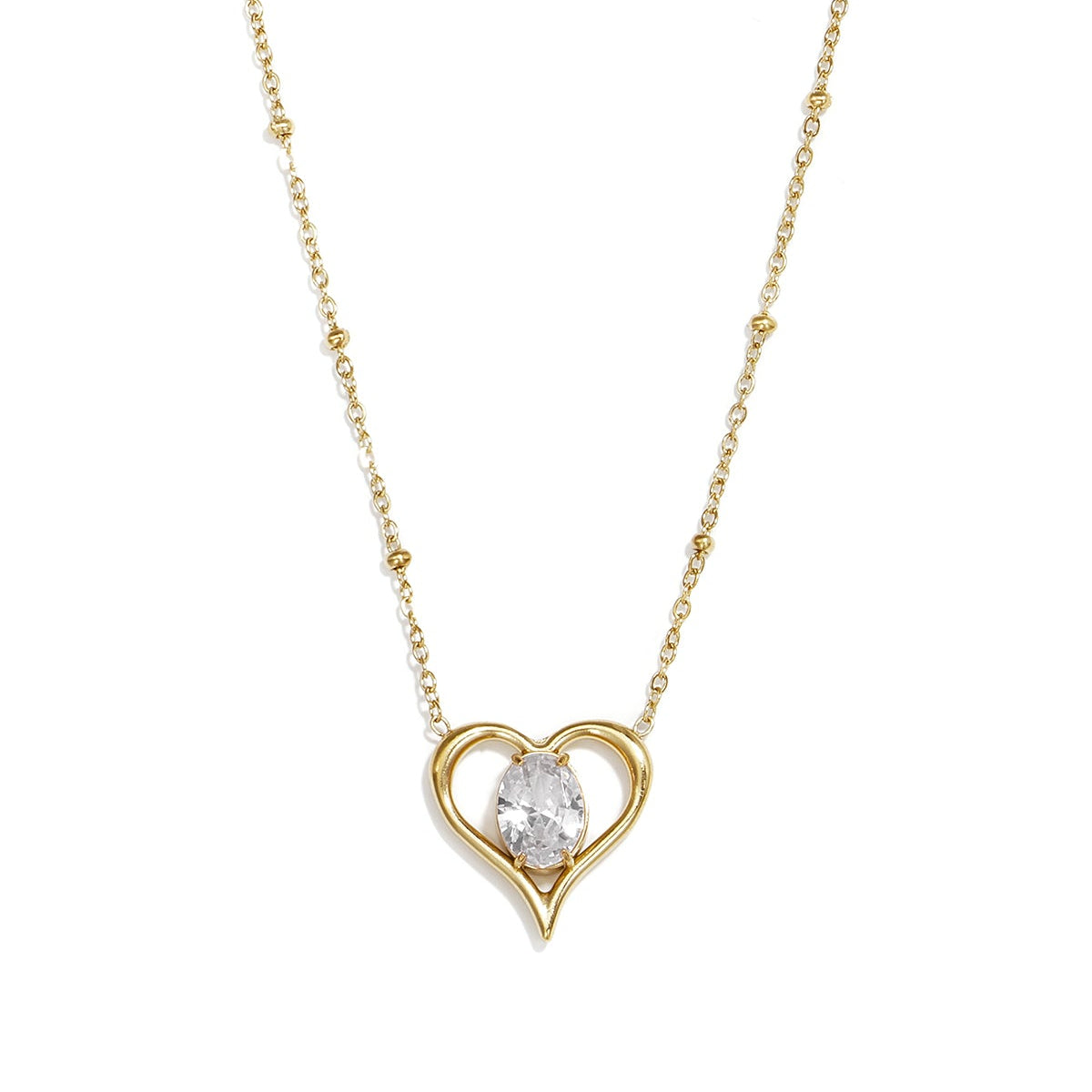 Colliers pendentifs en acier inoxydable en forme de cœur, collection Daily Simple, bijoux pour femmes
