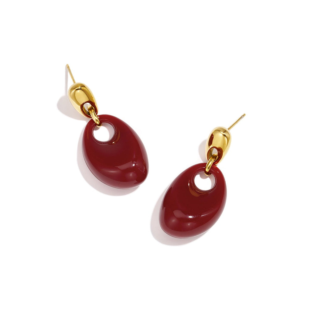 Boucles d'oreilles pendantes en résine, forme irrégulière, bijoux simples pour femme au quotidien