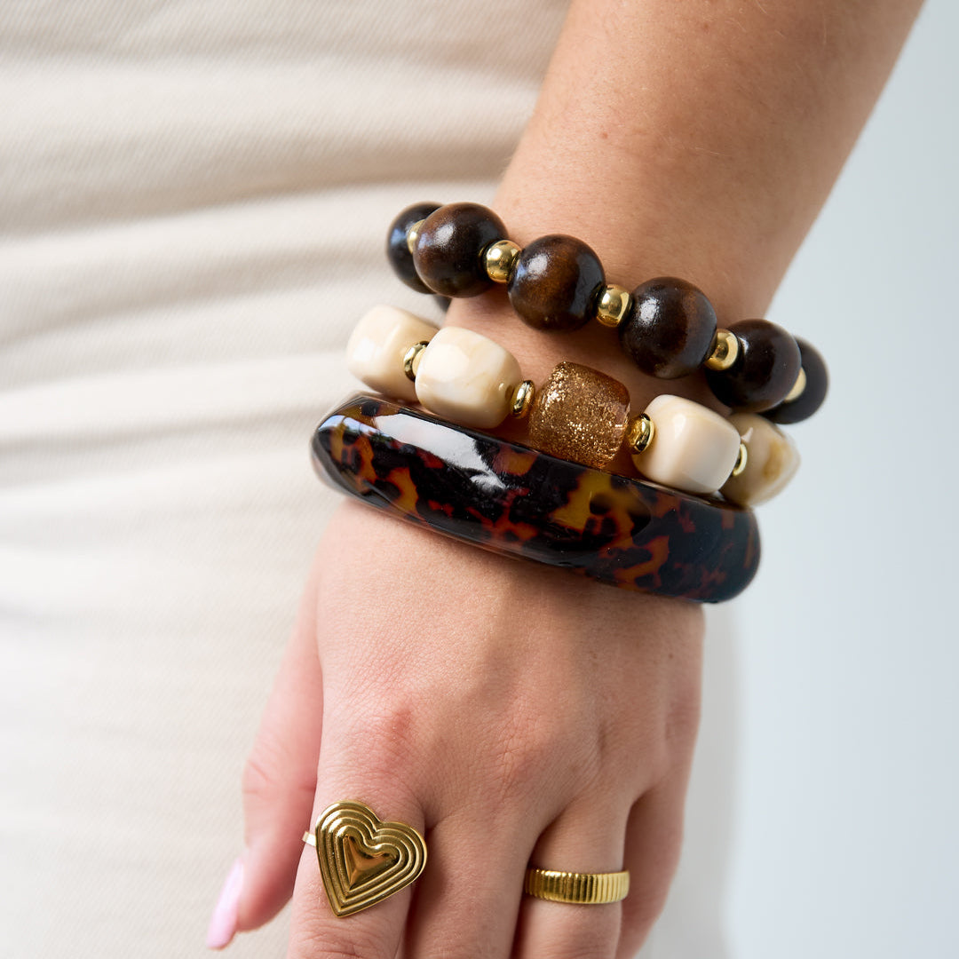 Bracelets en résine à imprimé léopard, collection classique et simple pour femmes