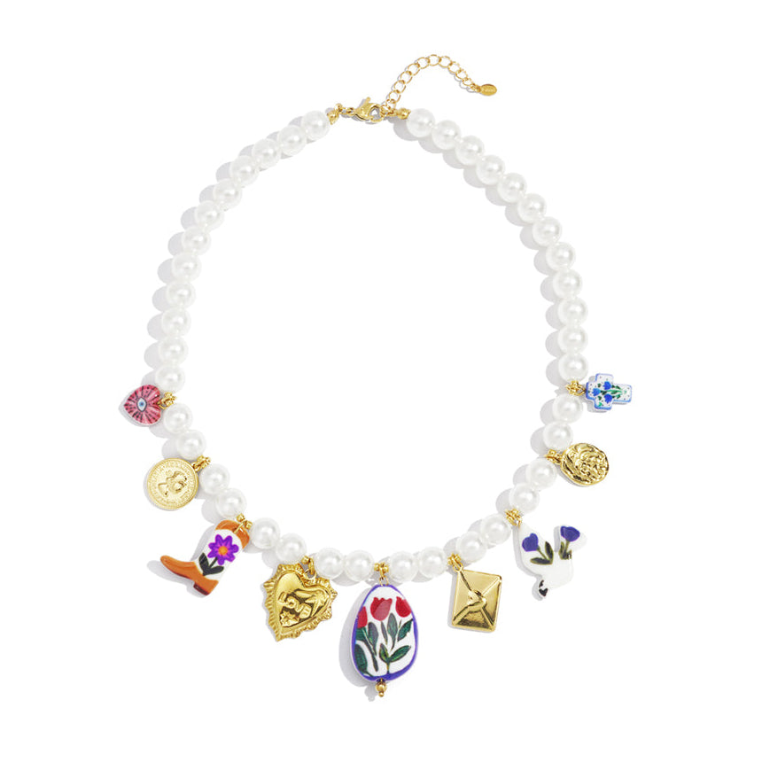Colliers de perles en plastique, style cœur, style décontracté, style ethnique, bijoux pour femmes