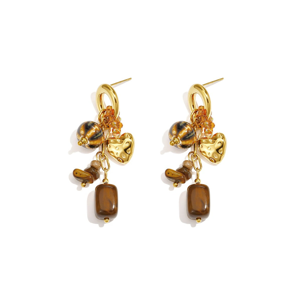 Boucles d'oreilles pendantes en acier inoxydable en forme de cœur, collection romantique décontractée pour tous les jours, bijoux pour femmes