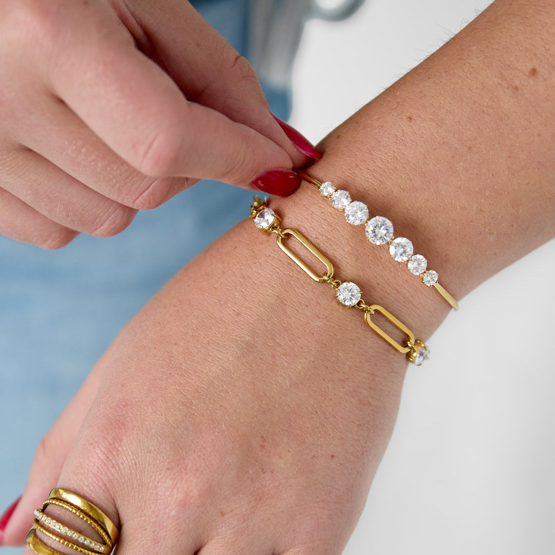 Bracelets manchettes en acier inoxydable, style cercle, collection Daily Simple, bijoux pour femmes Image